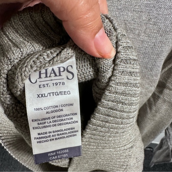 Chaps Gray Patterned Men's Sweater Size XXL - Picture 8 of 10